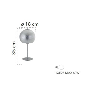 Tischleuchte 60W E27 silber...