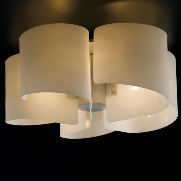 I IMAGINE PL5 8031440352734 Fan Europe Lighting Plafonnier blanc 5 lumières avec feuille pliée IMAGINE