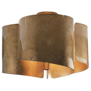 I IMAGINE PL3 ORO 8031440358279 Fan Europe Lighting Plafonnier or 3 lumières avec feuilles pliées IMAGINE