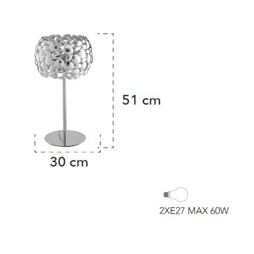 Tischleuchte 60W 2XE27...