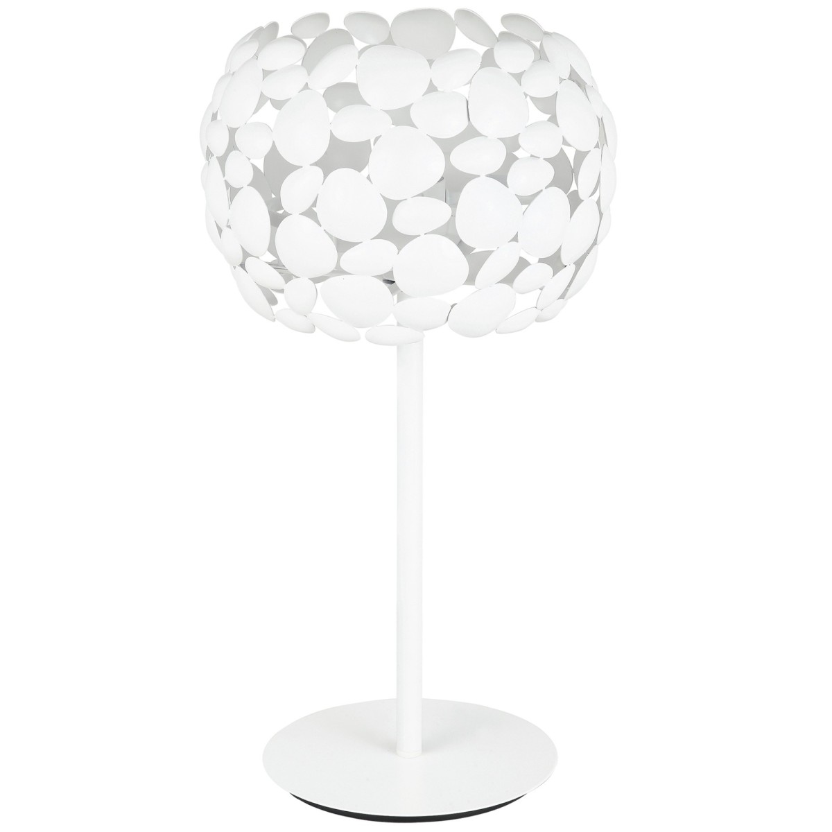 Lampada da tavolo 60W 2XE27 diametro 30cm cromo GRAPE. Moderno punto luce con struttura in metallo a forma di sassi