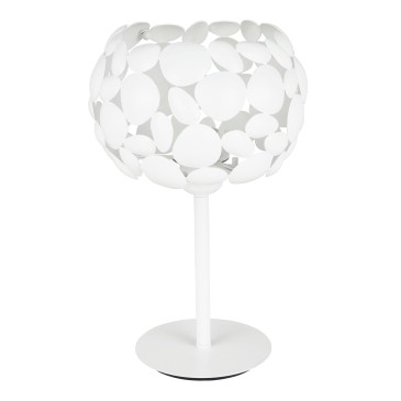 Lampada da tavolo 60W E27 diametro 22cm bianca GRAPE. Moderno punto luce con struttura in metallo a forma di sassi