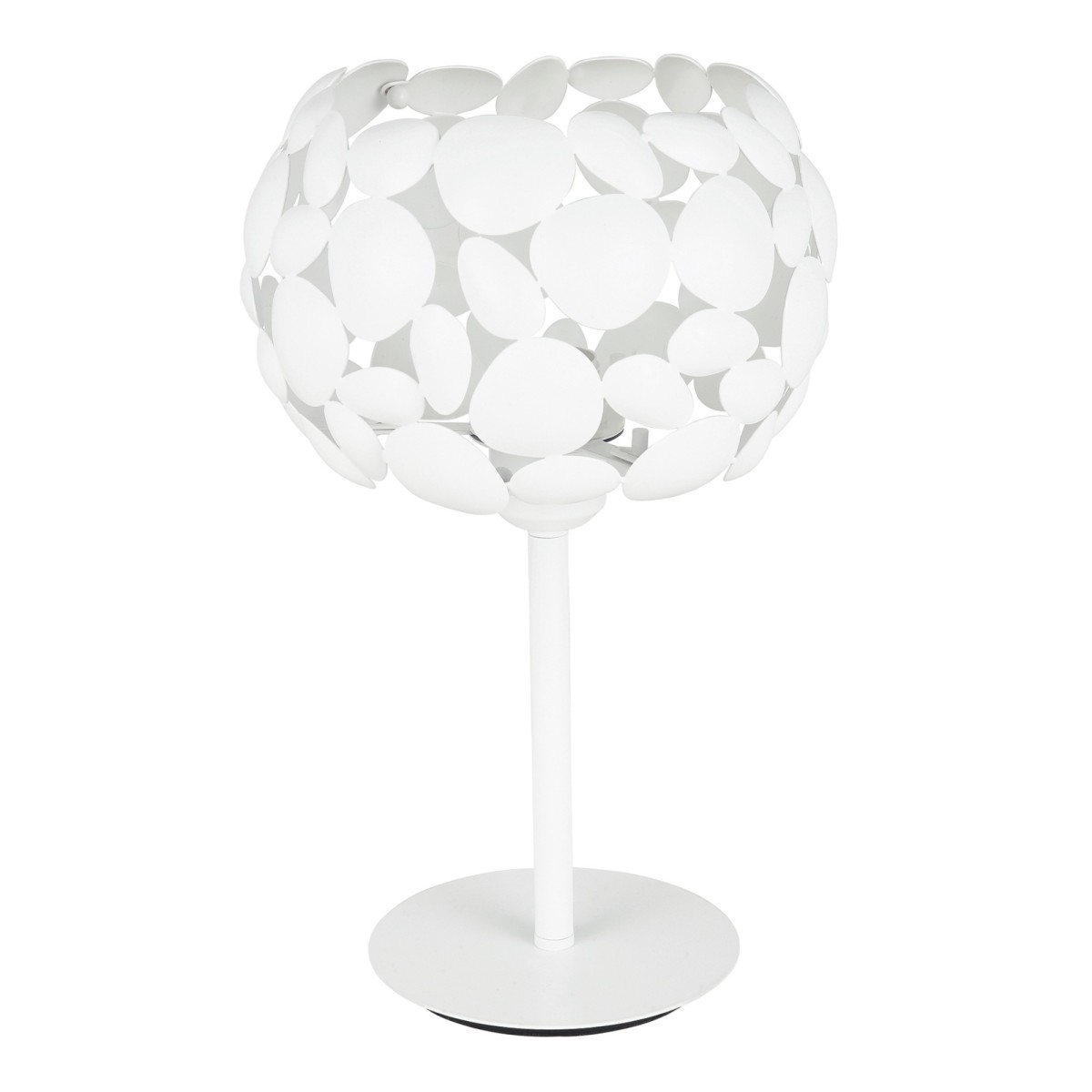 Lampada da tavolo 60W E27 diametro 22cm bianca GRAPE. Moderno punto luce con struttura in metallo a forma di sassi