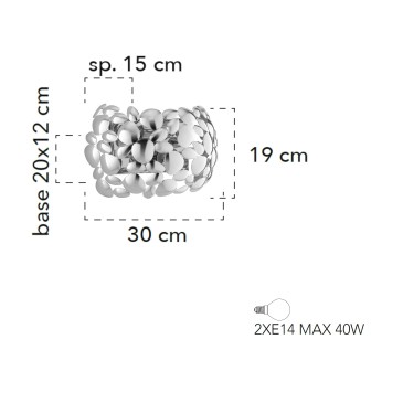 Innenwandleuchte 40W 2XE14...