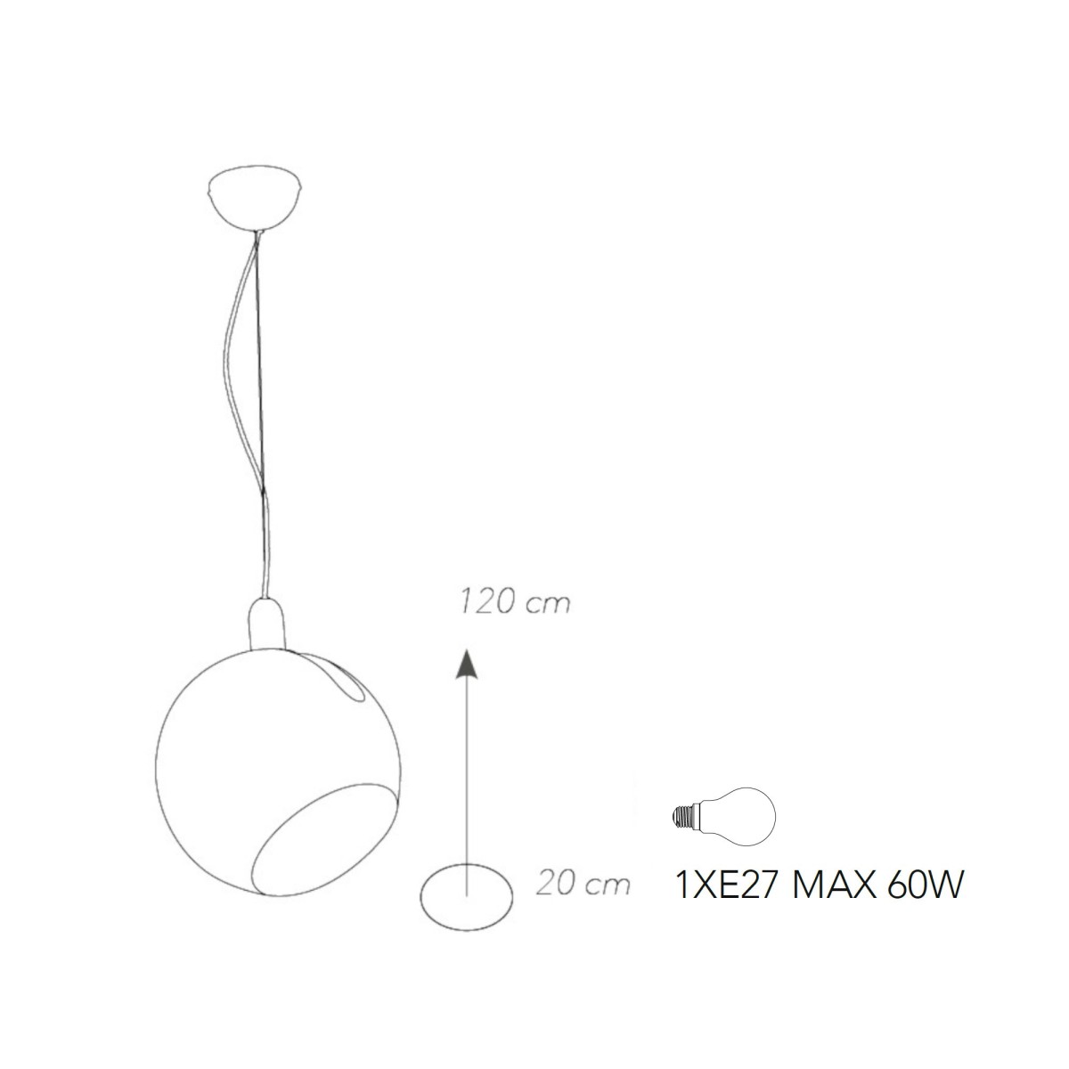 I NARCISO S20 8031440363129 Suspension d'éclairage Fan Europe avec abat-jour orientable NARCISO