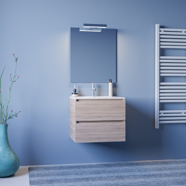 Mobile bagno sospeso da 60cm Legno Rovere Chiaro