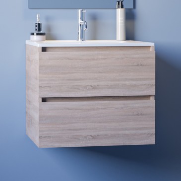 Mobile bagno sospeso da 60cm Legno Rovere Chiaro