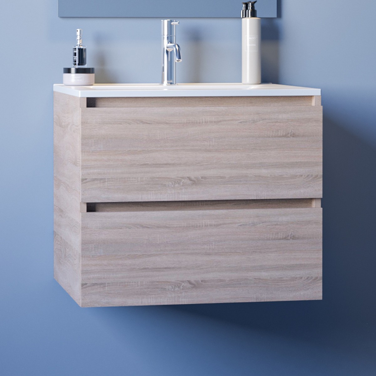 Mobile bagno da terra classico con lavabo 60x85cm bianco lucido specchi  Olimpo