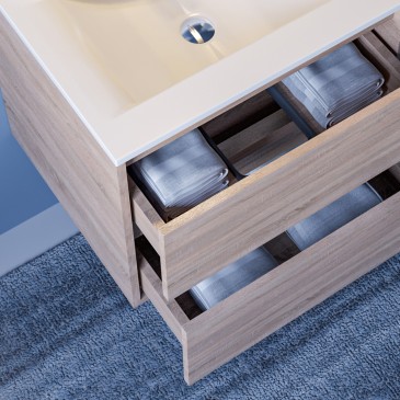 Mobile bagno sospeso da 60cm Legno Rovere Chiaro