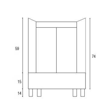 Mobile lavatoio in Abs opaco 80x50 Bianco