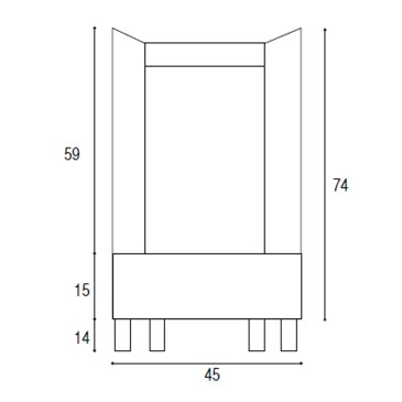 Mobile lavatoio bianco opaco 50x45 con pillozza in abs