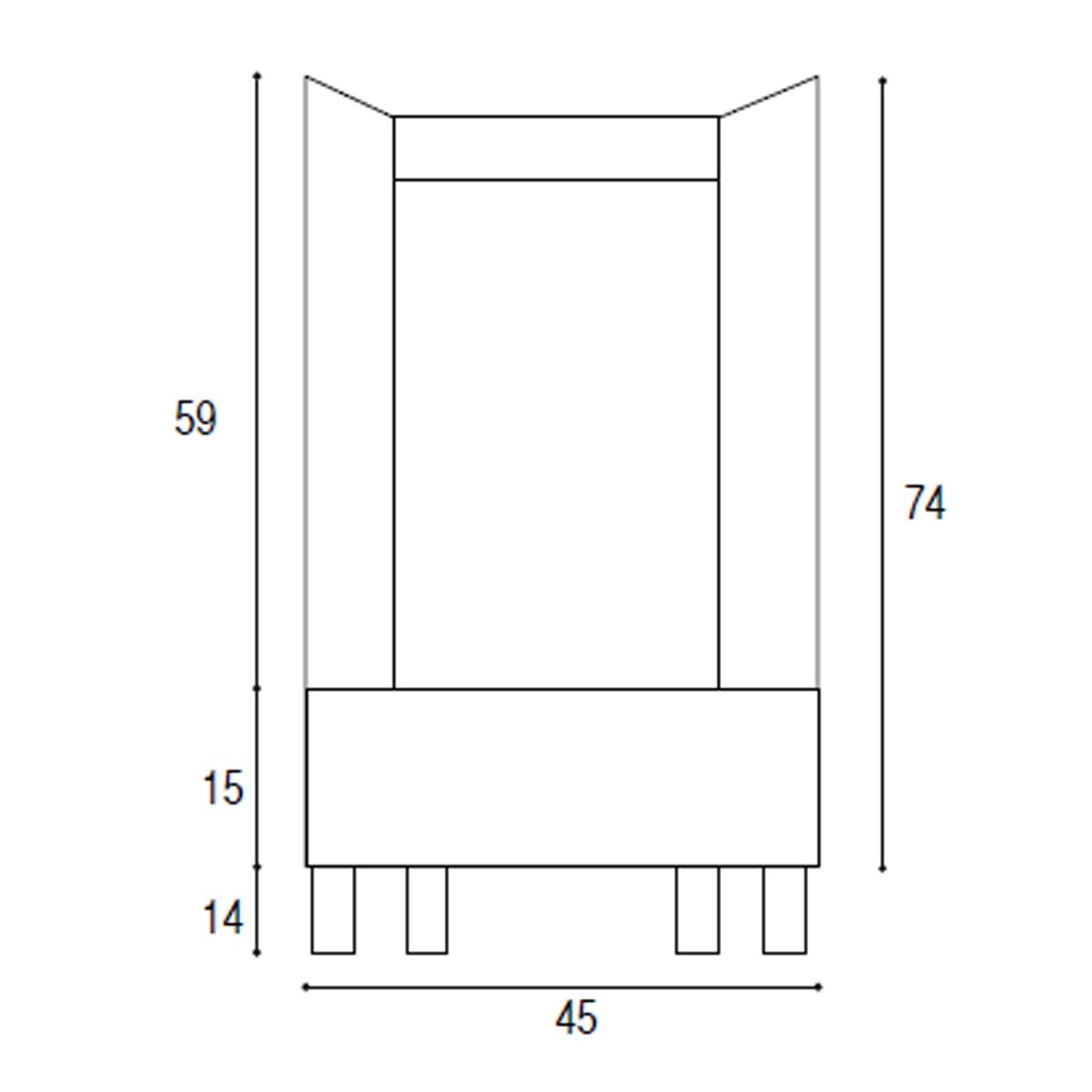 Lavella 4D Mobile lavatoio 1 anta 45x50 cm bianco