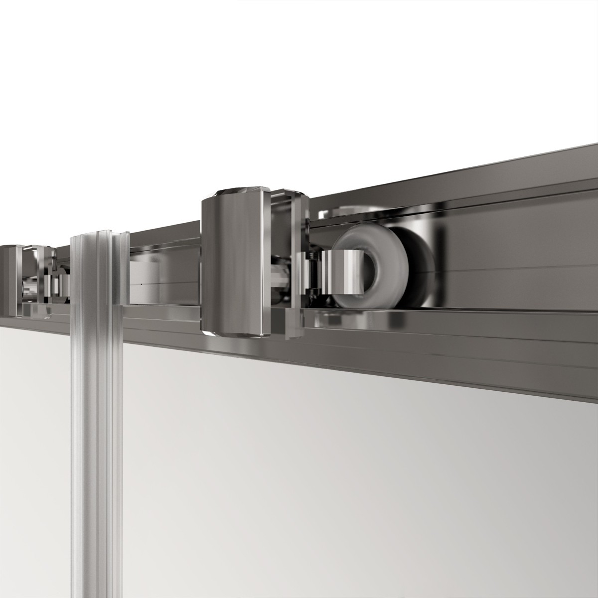 Dreiseitige Duschabtrennung LAGOA aus 6 mm starkem Glas mit zentralem Eingang