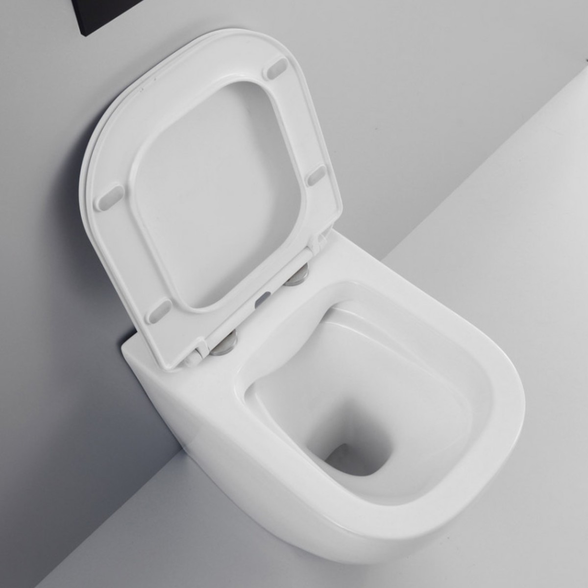 Wc rimless a pavimento filo muro ceramica bianco lucido Stub