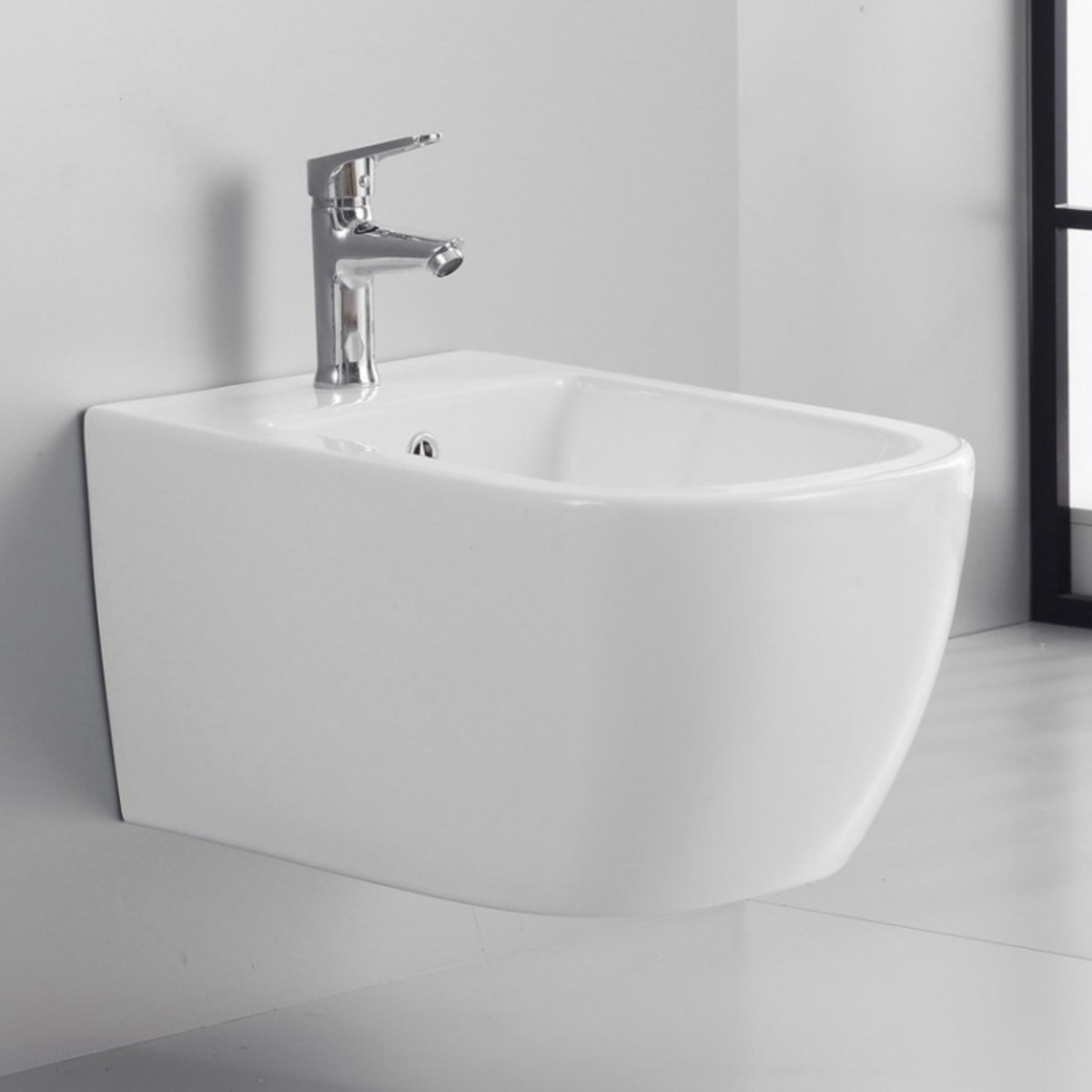 bidet sospeso monoforo ceramica bianco lucido serie Stub