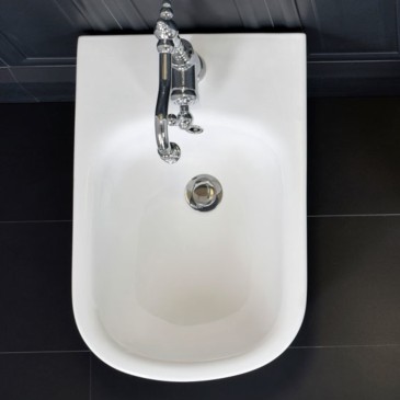 Bidet monoforo sospeso installazione a muro ceramica bianco lucido Stylish