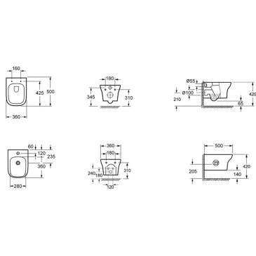 Paire de luminaires de salle de bain suspendus blancs de la série Stream