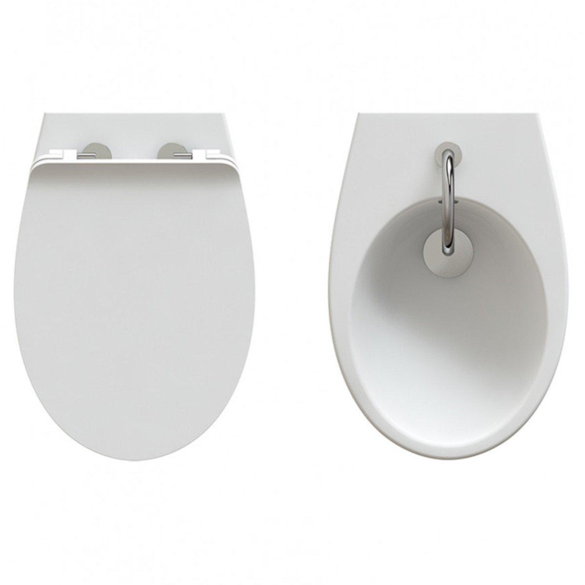 Wc rimless con coprivaso e bidet monoforo sospesi per installazione a muro serie Comfy