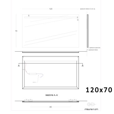 Specchio led 120x70