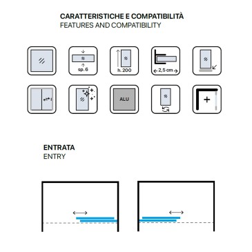 Cabine de douche Niche H200 6mm JULIUS Anti Calcaire