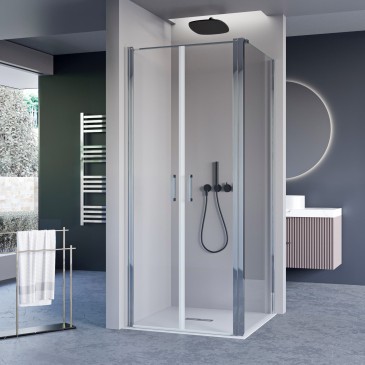 Joint vertical pour cabine de douche entre pan fixe et porte