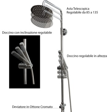 Duschsäule mit Handbrause und Duschkopf 20 25 30 ELISEA