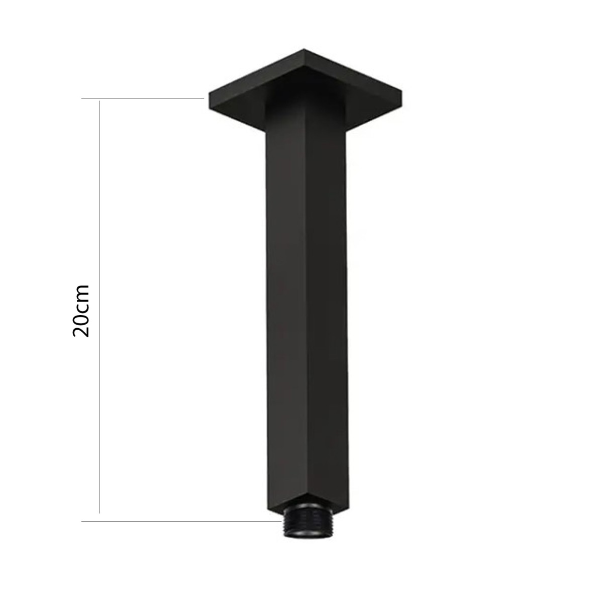 Quadratischer schwarzer Deckenduscharm 20 cm