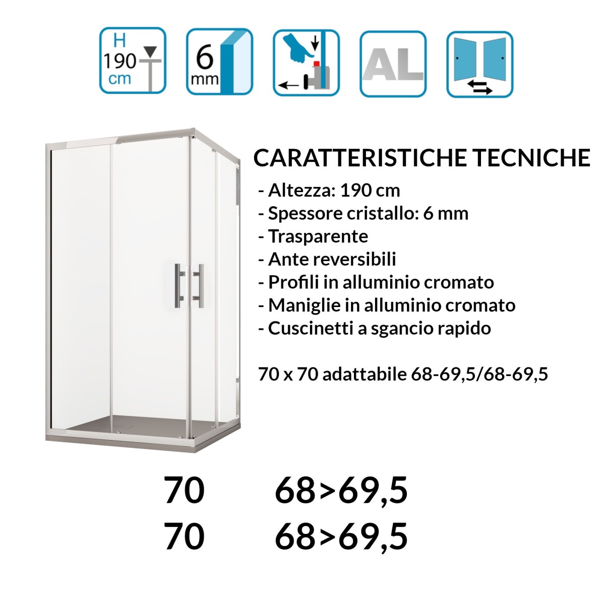 Mozia Lacus Trasparente 70x70