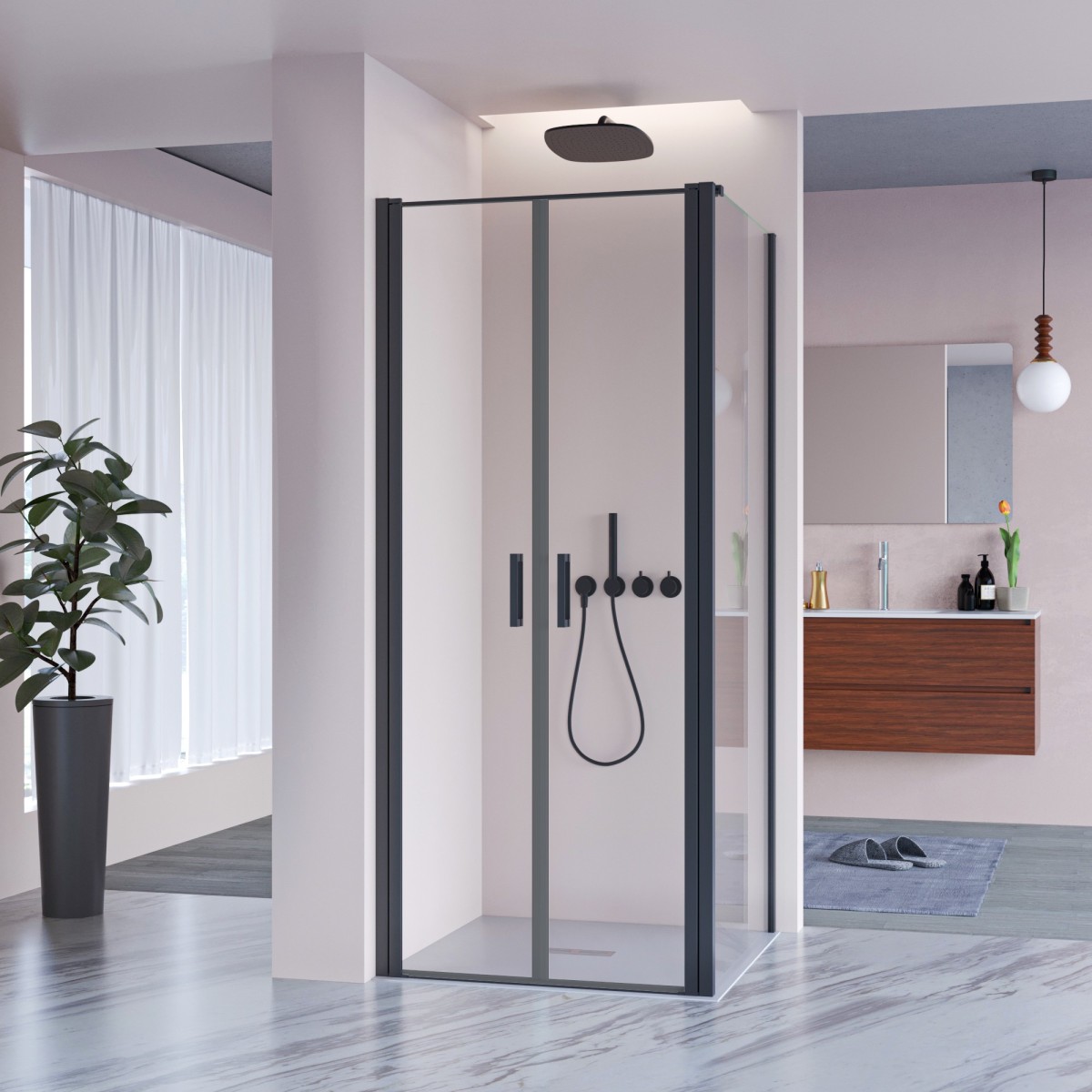 Lacus Giglio Evo BT porta doccia saloon e 1 lato fisso