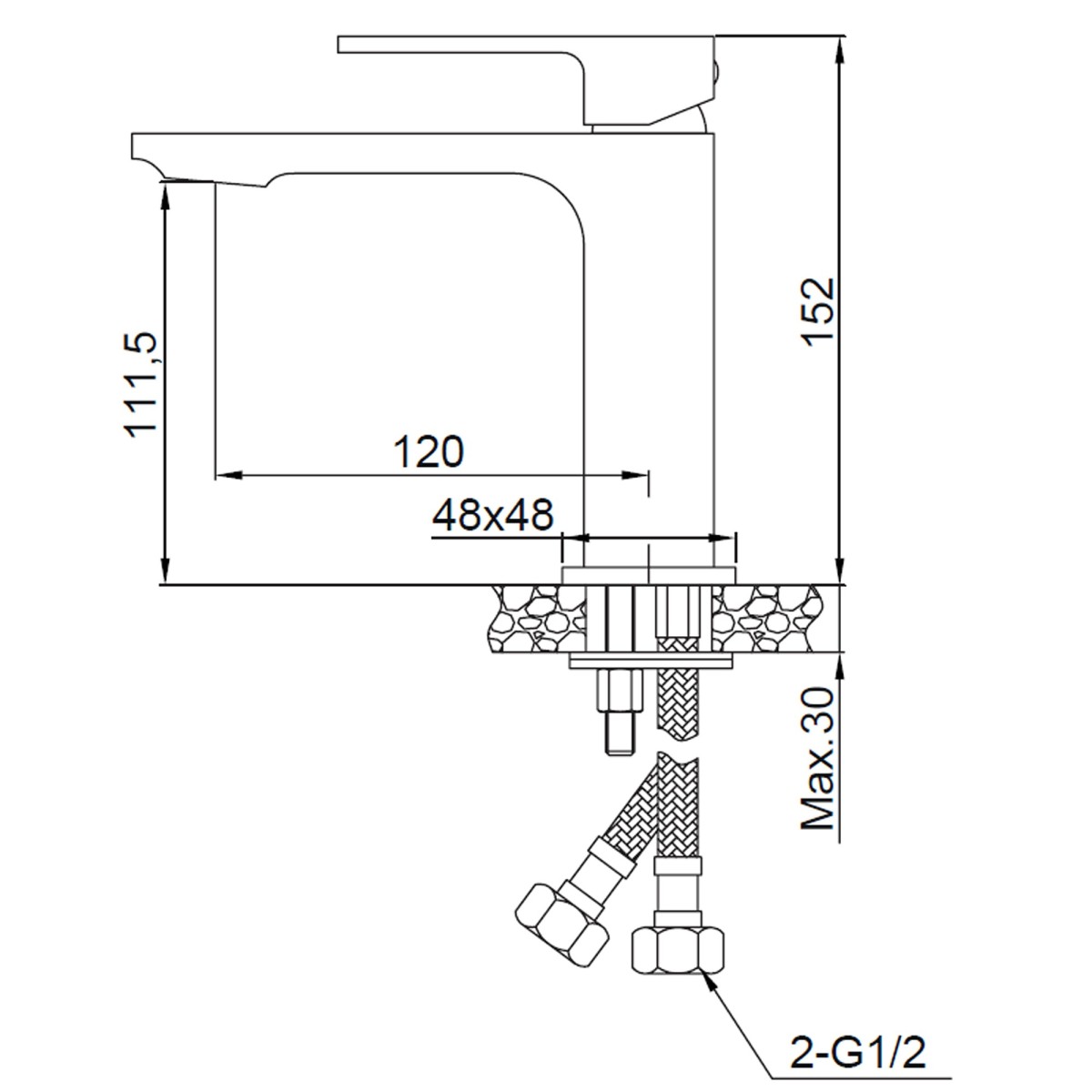 Rubinetto da lavabo TBOLD Design minimalista Risparmio idrico cromato