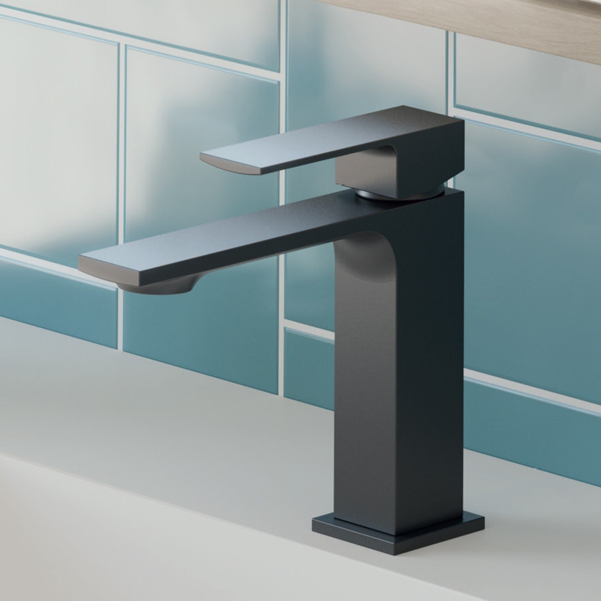 TBOLD Robinet de Lavabo Design Minimaliste Économie d'Eau Noir