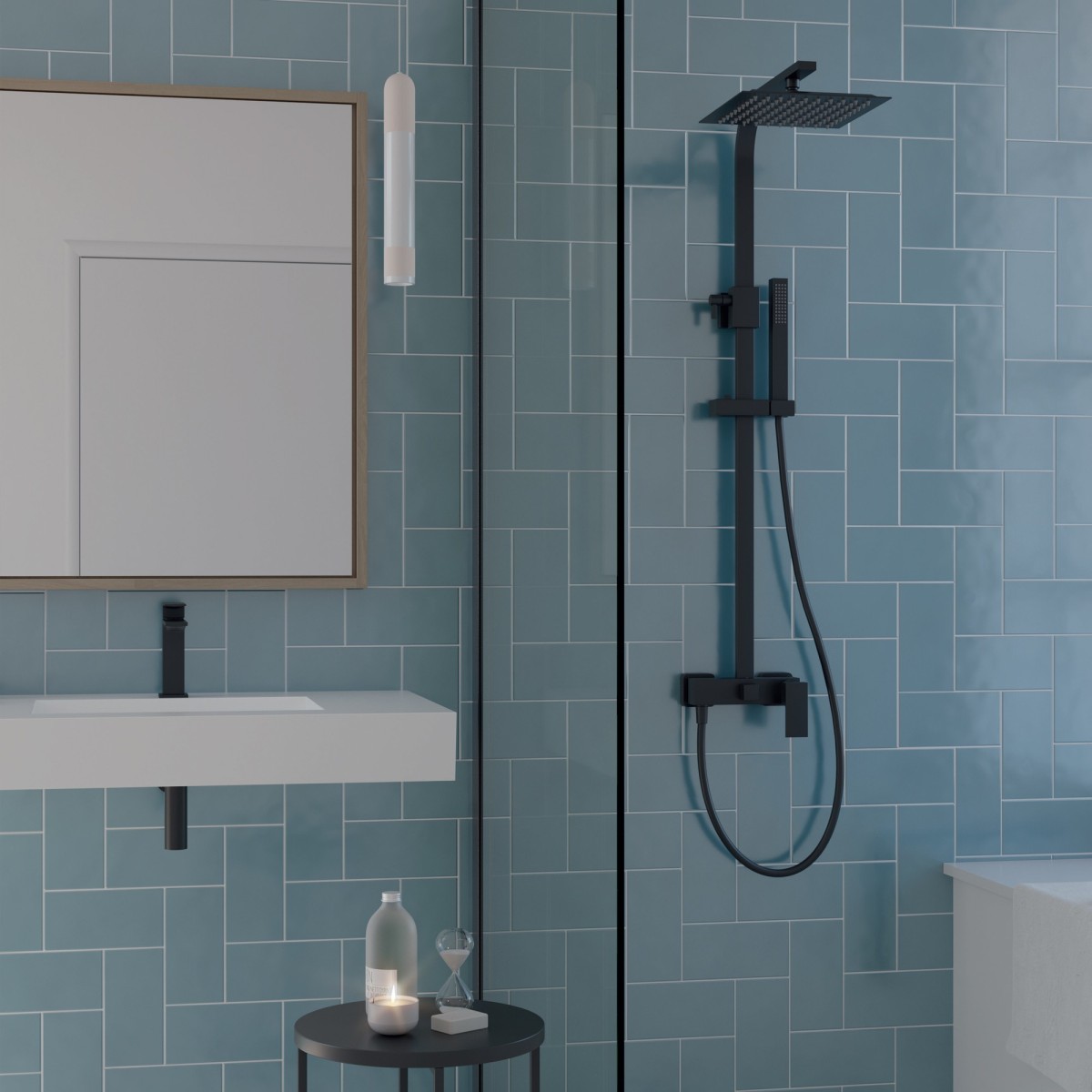 TBOLD Robinet de Lavabo Design Minimaliste Économie d'Eau Noir