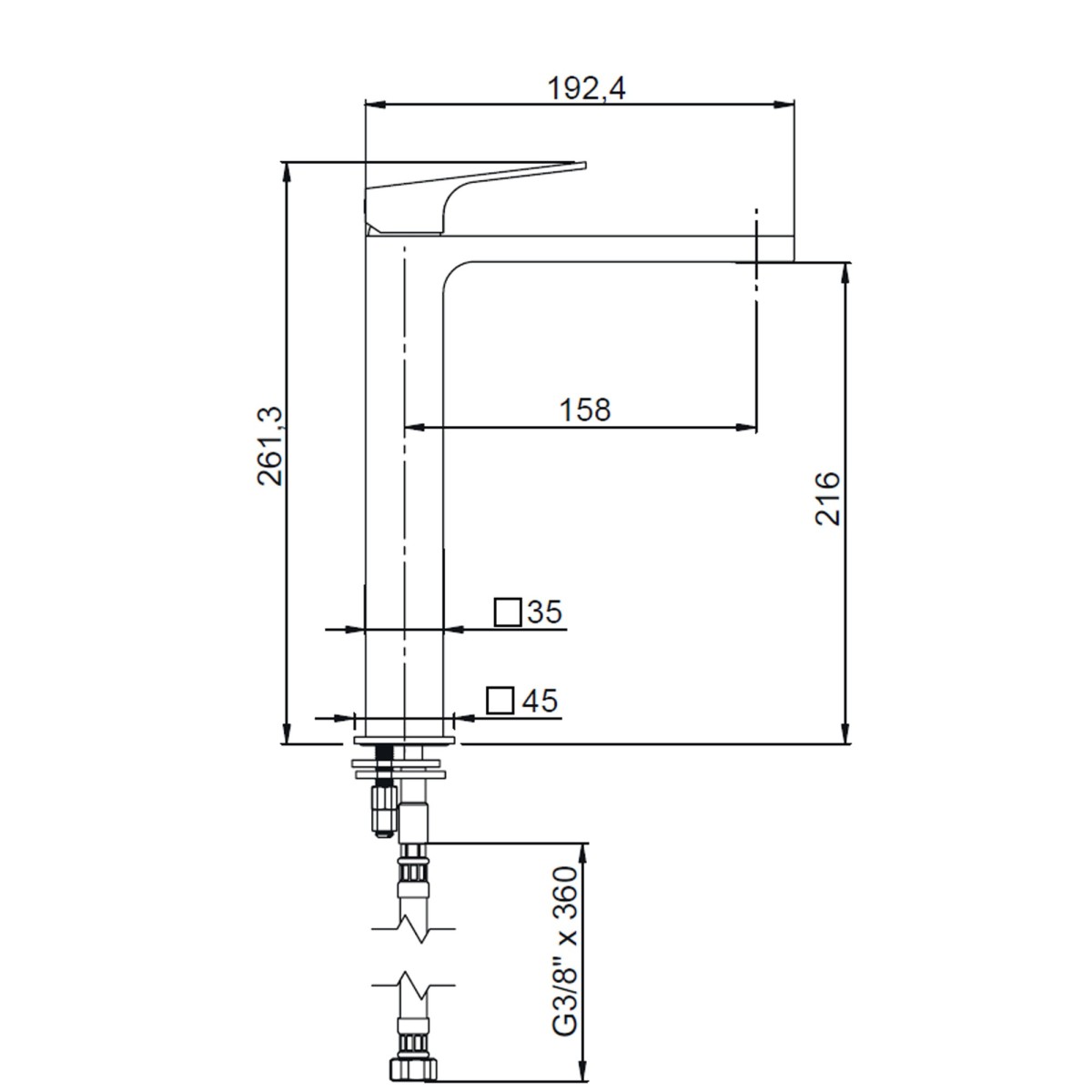 Rubinetto Lavabo alto Cromato - Serie TDEL