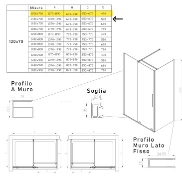 Box doccia 2 lati anta scorrevole H200 BRENTA