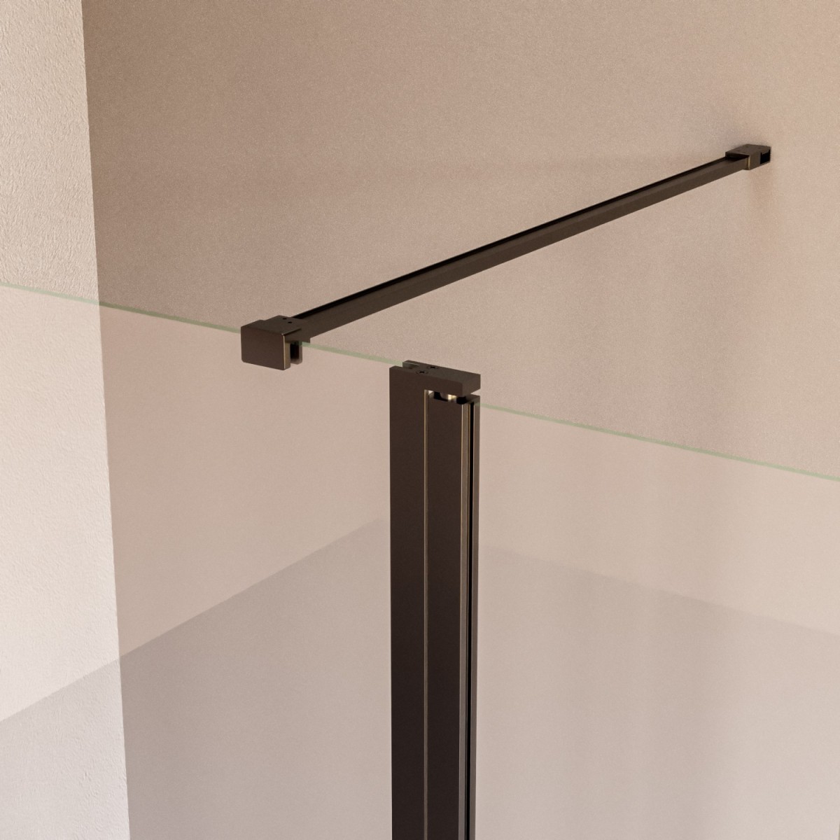 Douche à l'italienne avec porte fermable profilés noirs H195cm OSIRIDE