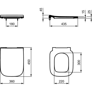 Abattant de toilette Ideal Standard Life avec fermeture normale T481201