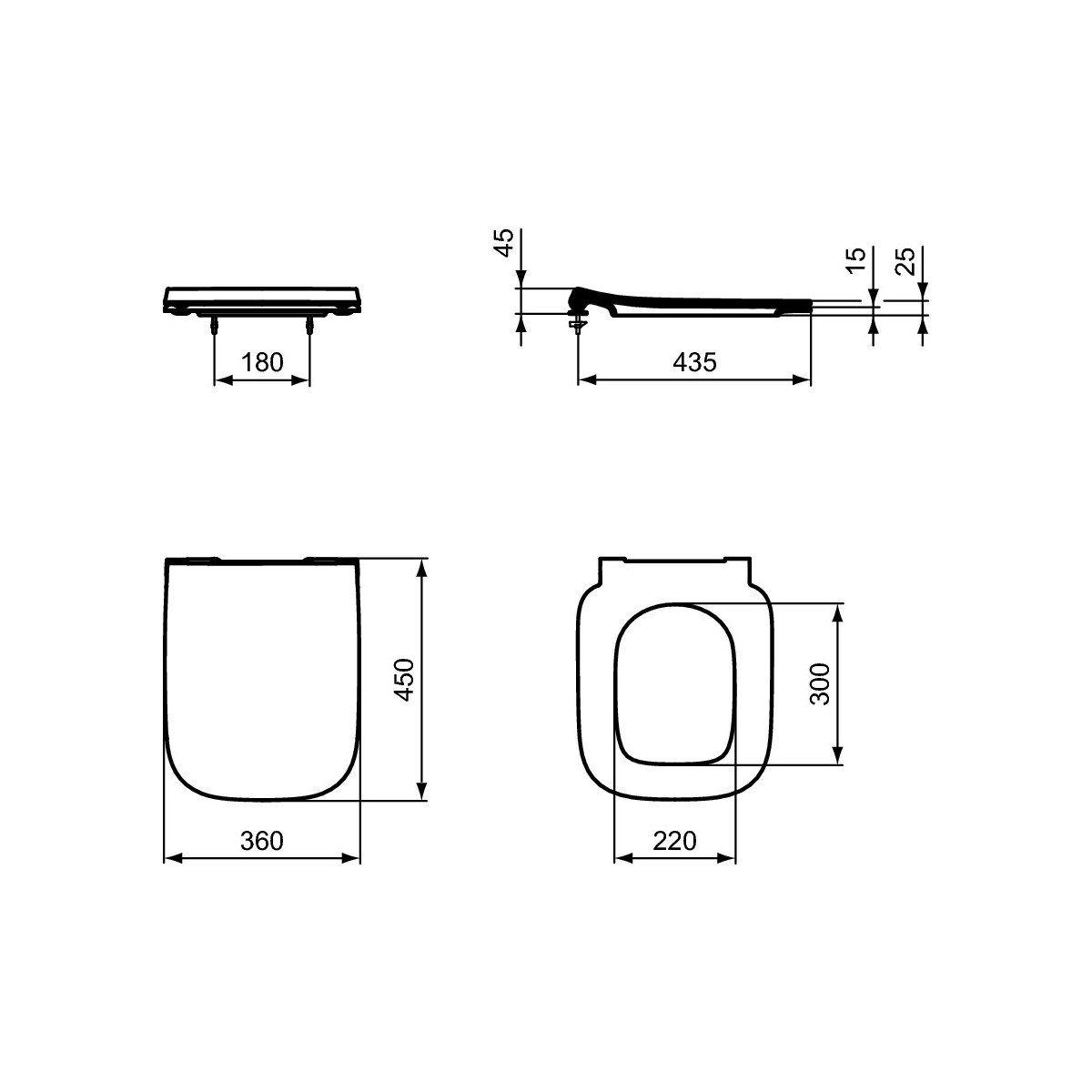 Abattant de toilette Ideal Standard Life avec fermeture normale T481201