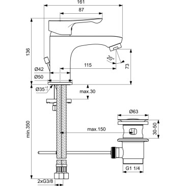 Alpha BC647AA Ideal Standard Spültischmischer