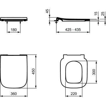 Idealer Standard-Toilettensitz Ideal B T500201 Schnellverschluss