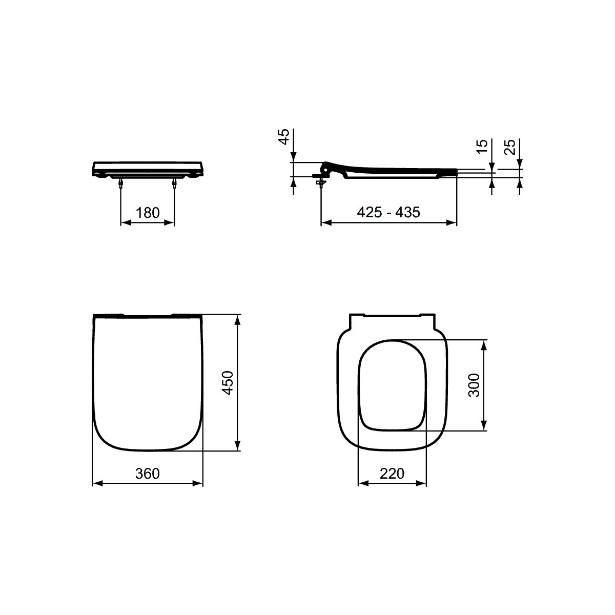 Idealer Standard-Toilettensitz Ideal B T500201 Schnellverschluss