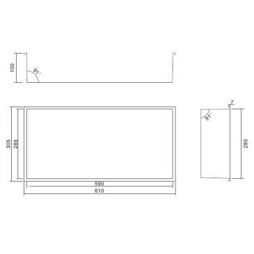 Nicchia da parete 60x30 acciaio spazzolato profondità 10cm GLAMOUR