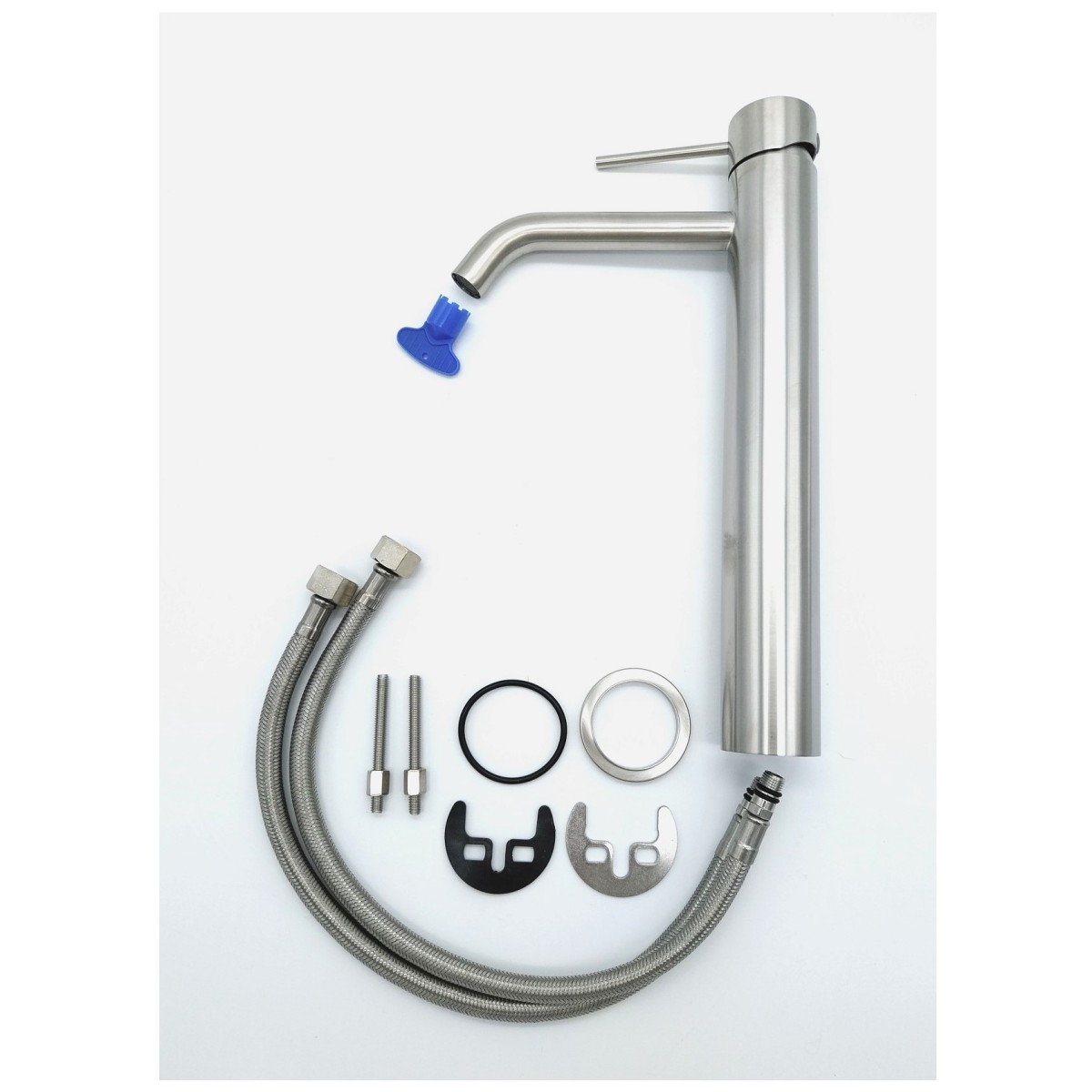 Rubinetto a canna Alta per Lavabo Acciaio Inox satinato H300  ESSENTIAL-X