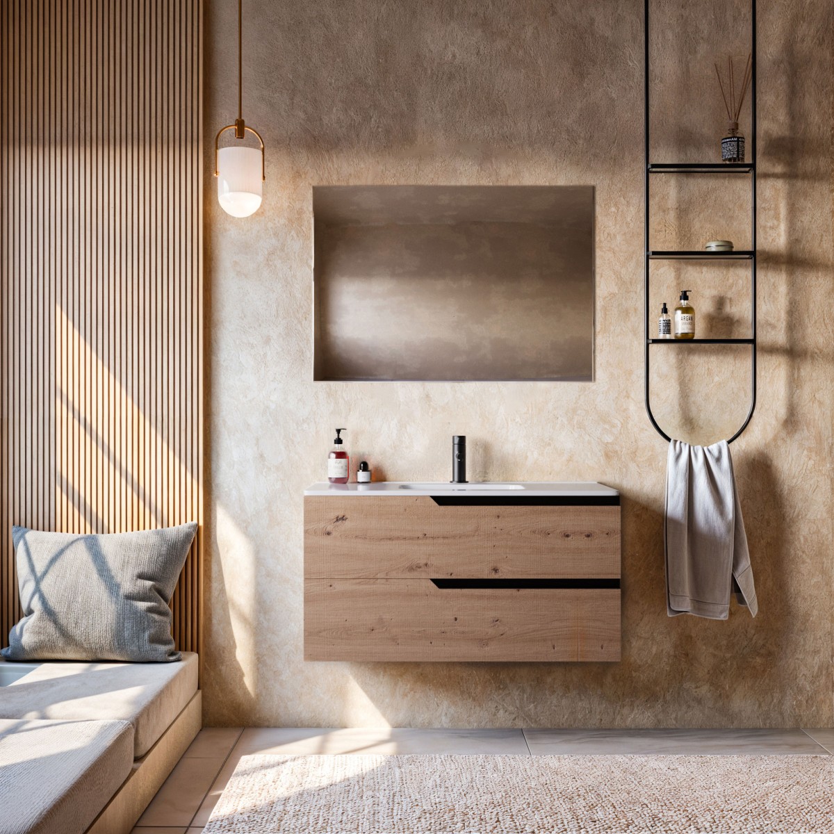 Mobile bagno 80cm Sospeso ROVERE CARTAGENA - JAGUAR