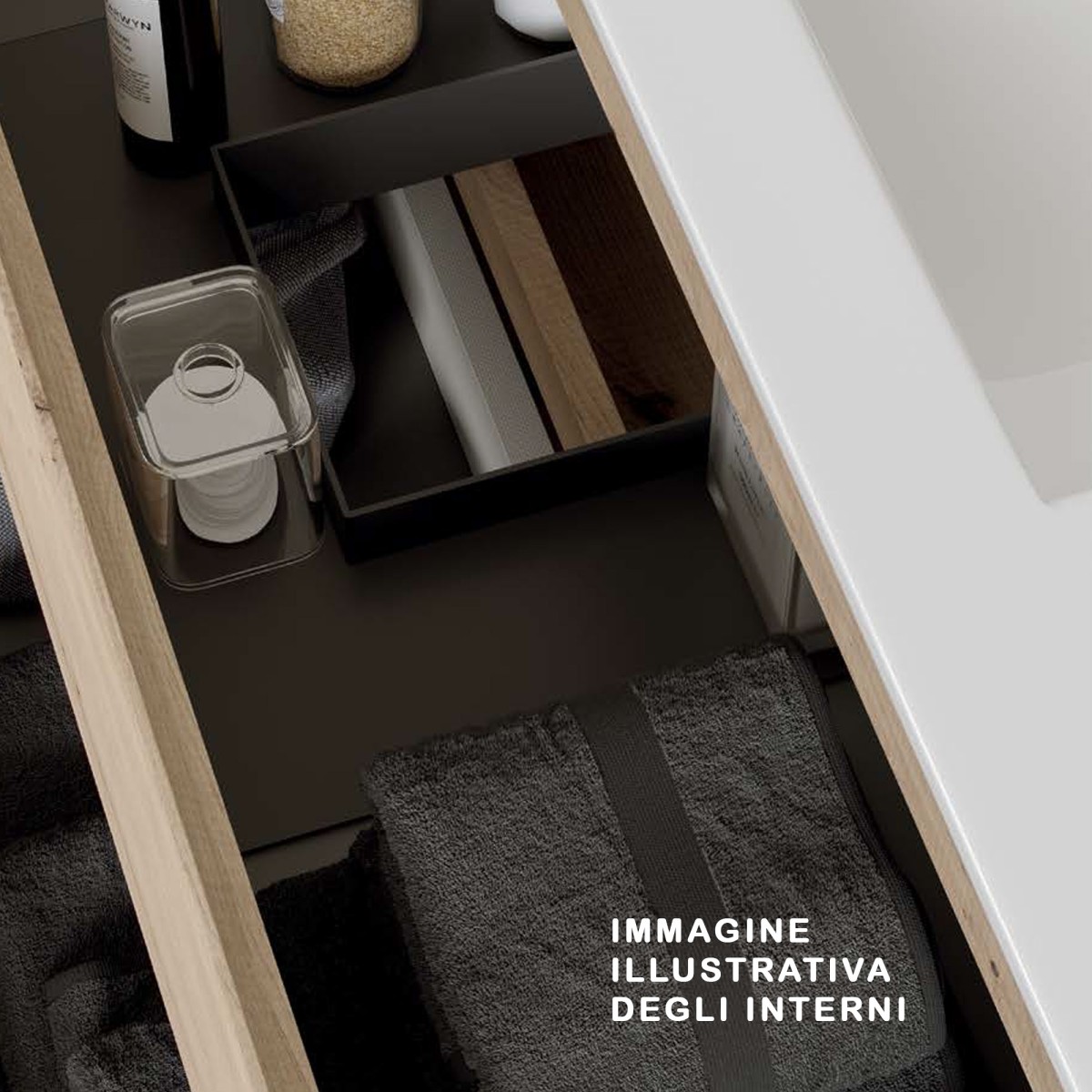 Mobile bagno sospeso 60cm Rovere Alba economico: IN OFFERTA