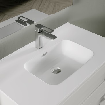 Mobile bagno sospeso 80cm Bianco ondulato ZEN