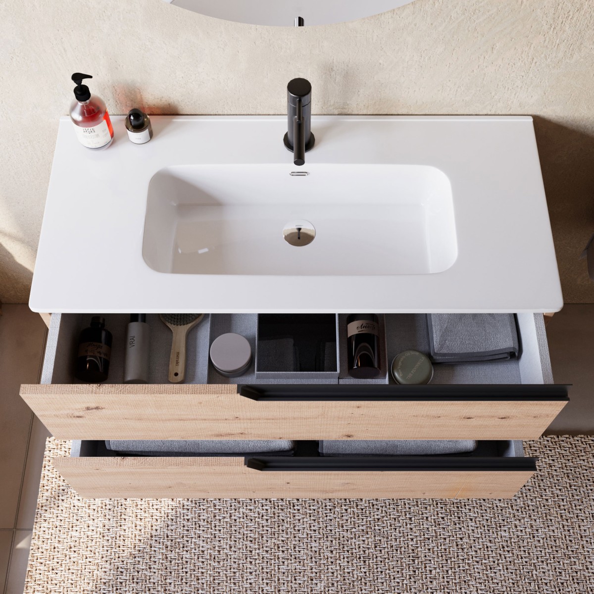 Mobile bagno 80cm Sospeso ROVERE CARTAGENA - JAGUAR