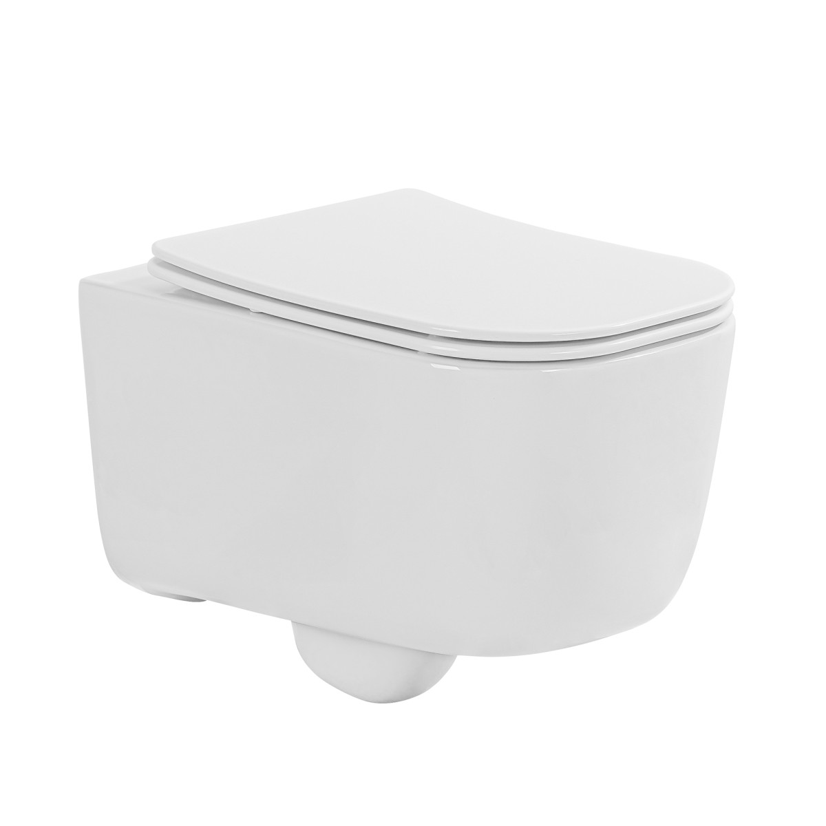 Wandhängende Sanitärkeramik, Toilette und Bidet mit BUBBLE-Soft-Close-Sitz