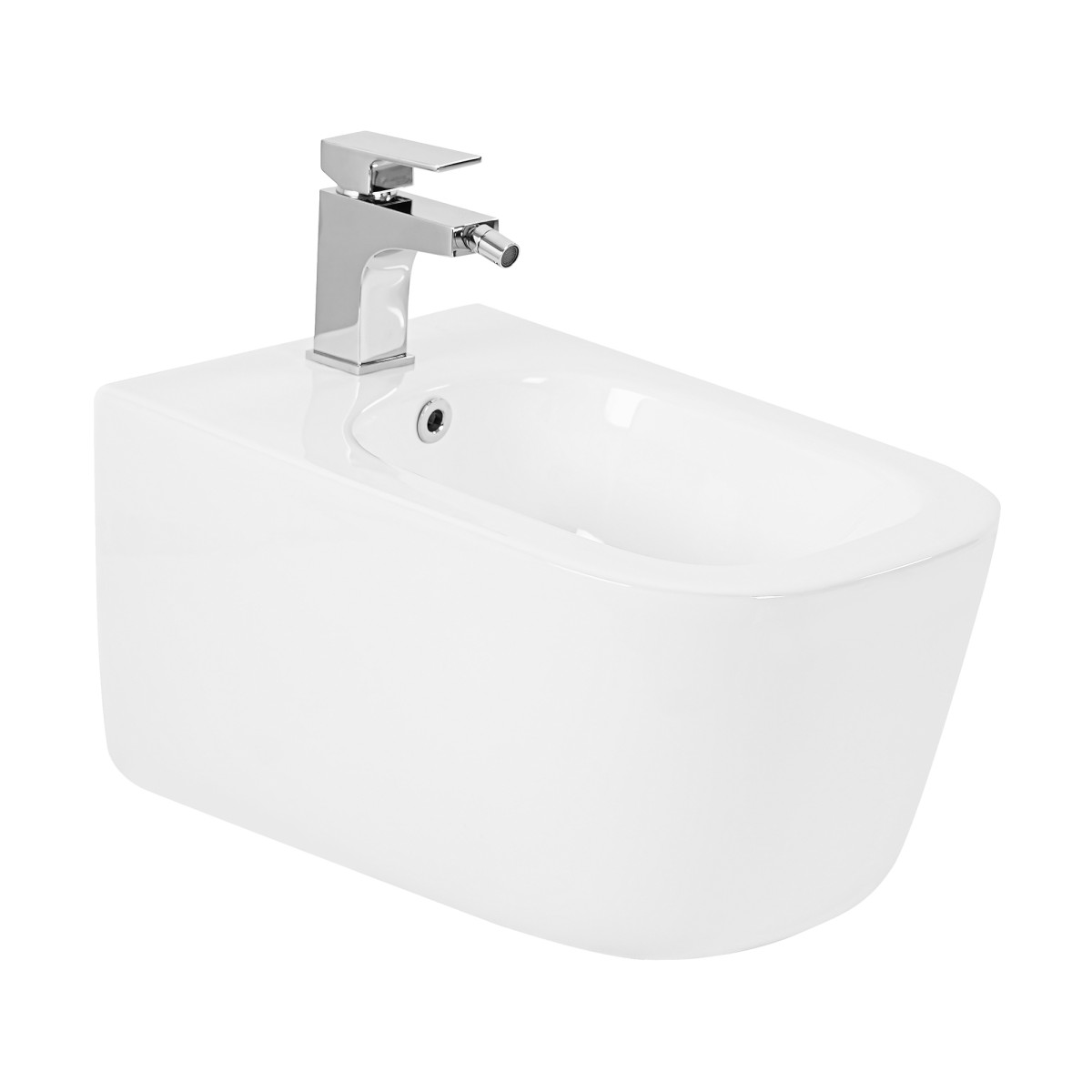 Wandhängende Sanitärkeramik, Toilette und Bidet mit BUBBLE-Soft-Close-Sitz