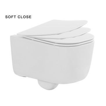 Wandhängende Sanitärkeramik, Toilette und Bidet mit BUBBLE-Soft-Close-Sitz