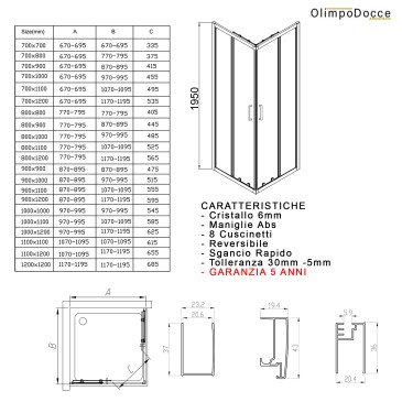 Box doccia in cristallo economico | Montaggio rapido Consigliato